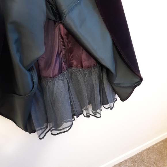 Dark Green Velvet Cocktail Dress Vintage 90's Y2K - Picture 12 of 15